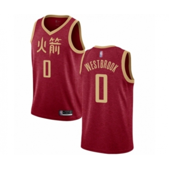 Women's Houston Rockets 0 Russell Westbrook Swingman Red Basketball Jersey - 2018-19 City Edition