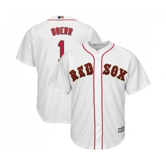 Youth Boston Red Sox 1 Bobby Doerr Authentic White 2019 Gold Program Cool Base Baseball Jersey