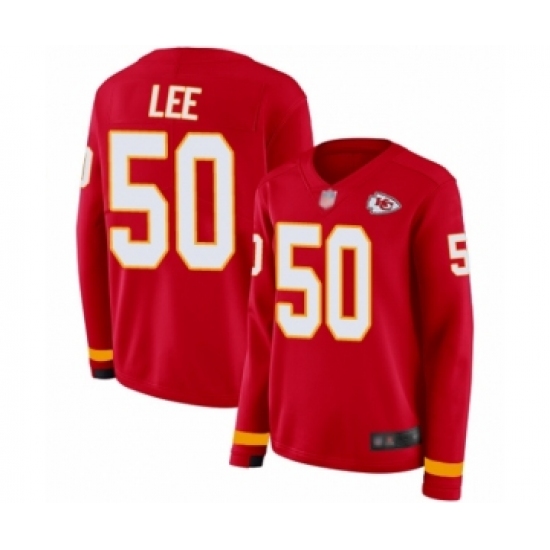 Women's Kansas City Chiefs 50 Darron Lee Limited Red Therma Long Sleeve Football Jersey