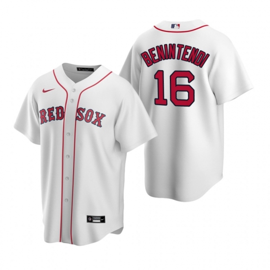 Men's Nike Boston Red Sox 16 Andrew Benintendi White Home Stitched Baseball Jersey