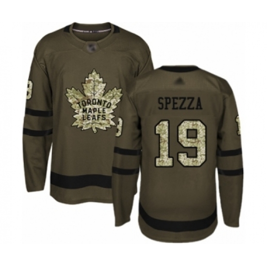 Men's Toronto Maple Leafs 19 Jason Spezza Authentic Green Salute to Service Hockey Jersey