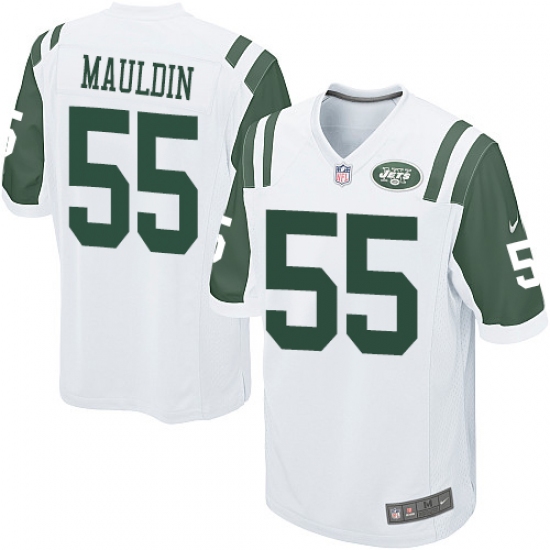 Men's Nike New York Jets 55 Lorenzo Mauldin Game White NFL Jersey