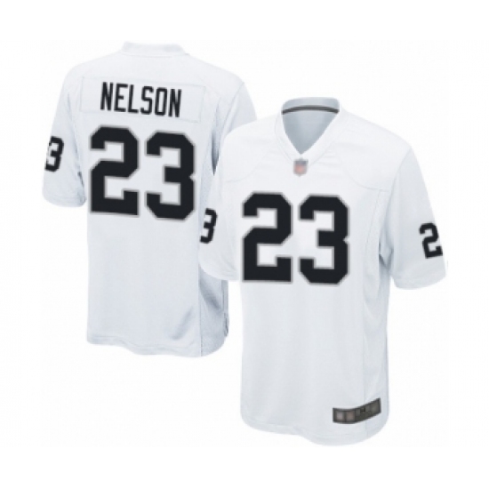 Men's Oakland Raiders 23 Nick Nelson Game White Football Jersey