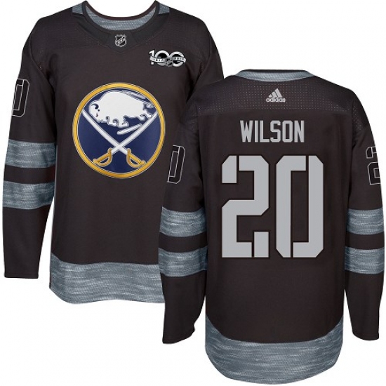 Men's Adidas Buffalo Sabres 20 Scott Wilson Authentic Black 1917-2017 100th Anniversary NHL Jersey