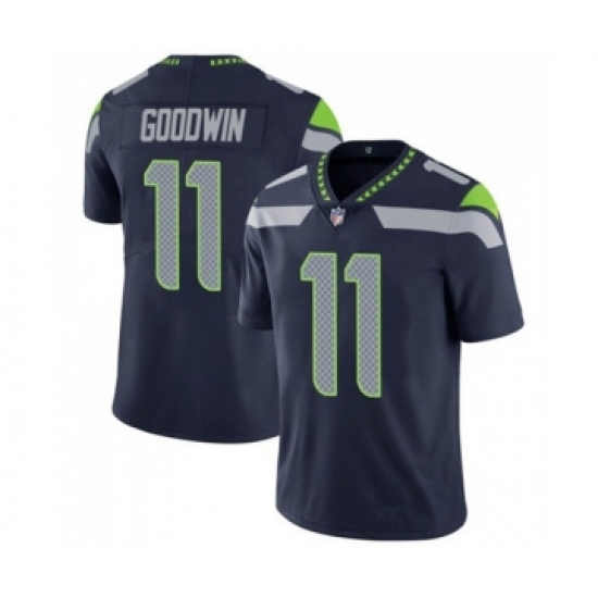 Men's Seattle Seahawks 11 Marquise Goodwin Navy Vapor Untouchable Limited Stitched Jersey