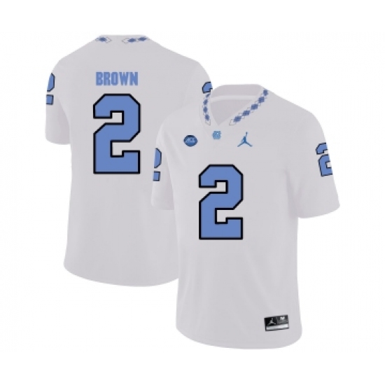 North Carolina Tar Heels 2 Larry Brown White College Football Jersey