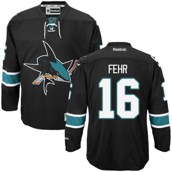 Youth Reebok San Jose Sharks 16 Eric Fehr Authentic Black Third NHL Jersey