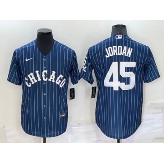 Men's Chicago White Sox 45 Michael Jordan Navy Cool Base Stitched Jersey