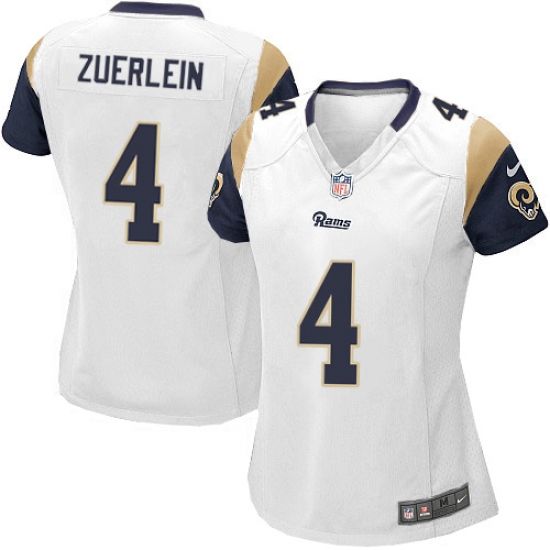 Women's Nike Los Angeles Rams 4 Greg Zuerlein Game White NFL Jersey