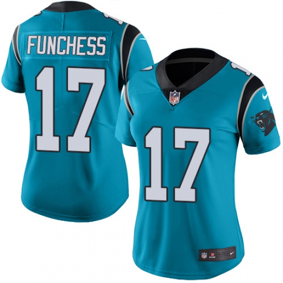 Women's Nike Carolina Panthers 17 Devin Funchess Elite Blue Alternate NFL Jersey