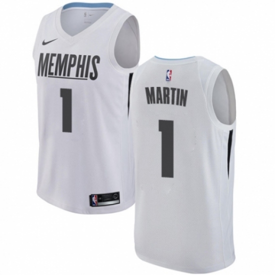 Men's Nike Memphis Grizzlies 1 Jarell Martin Authentic White NBA Jersey - City Edition