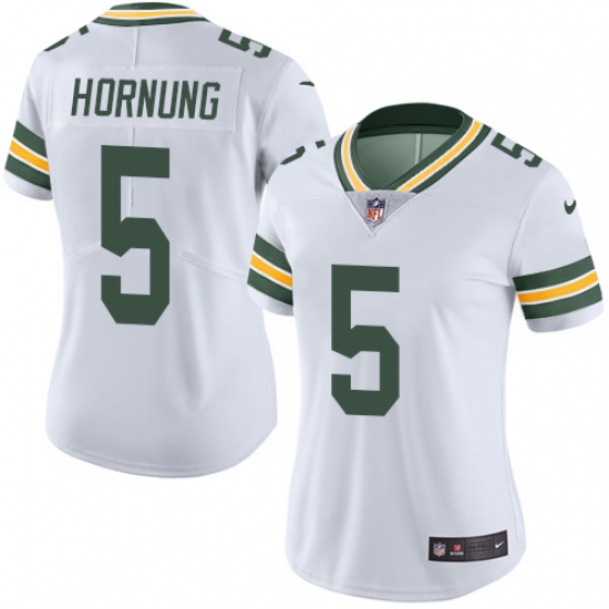 Women's Nike Green Bay Packers 5 Paul Hornung White Vapor Untouchable Limited Player NFL Jersey