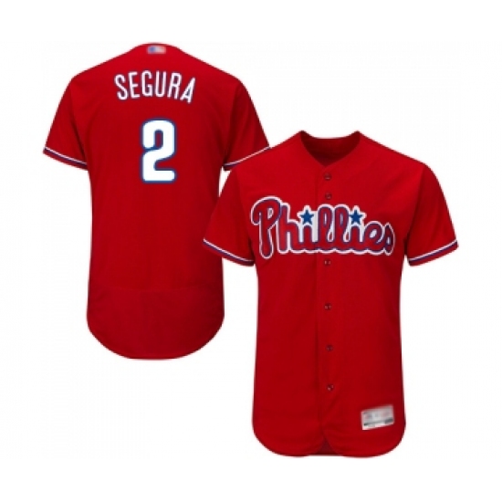 Men's Philadelphia Phillies 2 Jean Segura Red Alternate Flex Base Authentic Collection Baseball Jersey