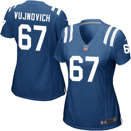 Women's Nike Indianapolis Colts 67 Jeremy Vujnovich Game Royal Blue Team Color NFL Jersey