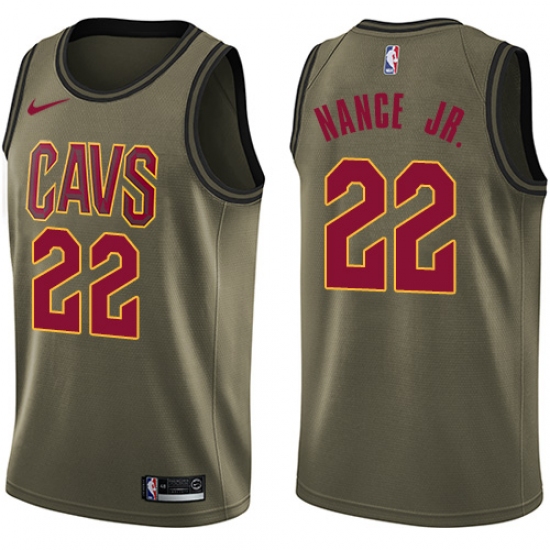 Men's Nike Cleveland Cavaliers 22 Larry Nance Jr. Swingman Green Salute to Service NBA Jersey