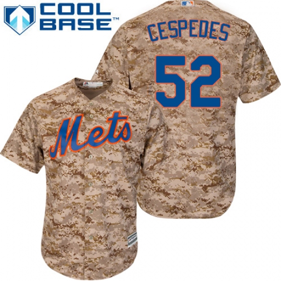 Men's Majestic New York Mets 52 Yoenis Cespedes Replica Camo Alternate Cool Base MLB Jersey