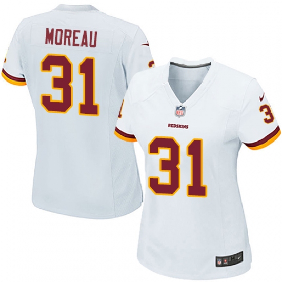 Women's Nike Washington Redskins 31 Fabian Moreau Game White NFL Jersey