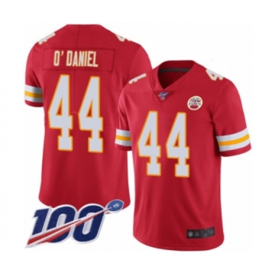 Men's Kansas City Chiefs 44 Dorian O'Daniel Red Team Color Vapor Untouchable Limited Player 100th Season Football Jersey