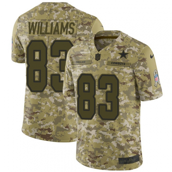 Men's Nike Dallas Cowboys 83 Terrance Williams Limited Camo 2018 Salute to Service NFL Jersey