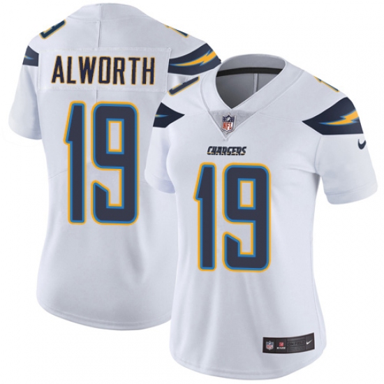 Women's Nike Los Angeles Chargers 19 Lance Alworth Elite White NFL Jersey