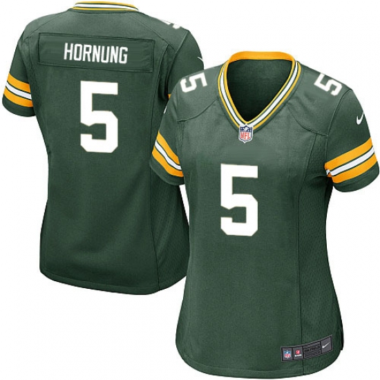 Women's Nike Green Bay Packers 5 Paul Hornung Game Green Team Color NFL Jersey