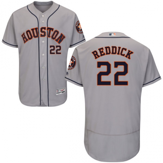 Men's Majestic Houston Astros 22 Josh Reddick Grey Flexbase Authentic Collection MLB Jersey