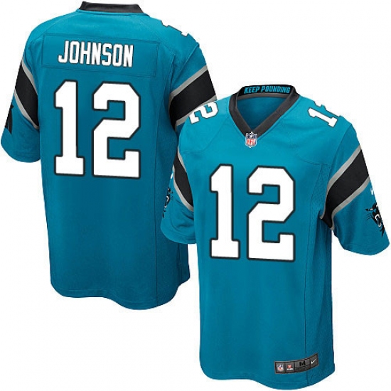 Men's Nike Carolina Panthers 12 Charles Johnson Game Blue Alternate NFL Jersey