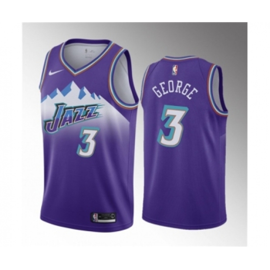 Men's Utah Jazz 3 Keyonte George Purple 2023 Draft Classic Edition Stitched Basketball Jersey