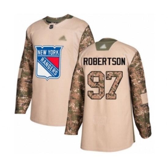 Men's New York Rangers 97 Matthew Robertson Authentic Camo Veterans Day Practice Hockey Jersey