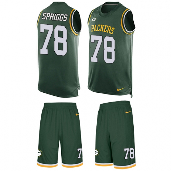 Men's Nike Green Bay Packers 78 Jason Spriggs Limited Green Tank Top Suit NFL Jersey