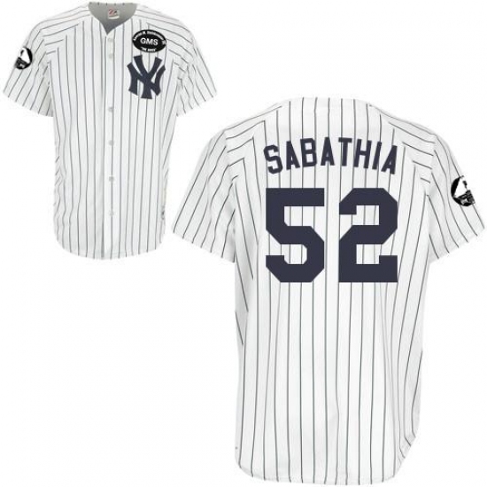 Men's Majestic New York Yankees 52 C.C. Sabathia Authentic White GMS "The Boss" MLB Jersey