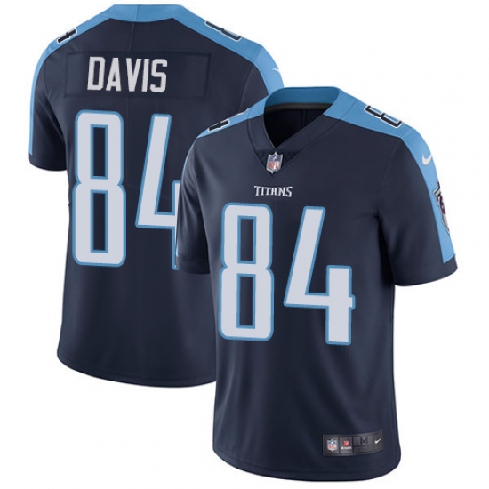 Men's Nike Tennessee Titans 84 Corey Davis Navy Blue Alternate Vapor Untouchable Limited Player NFL Jersey