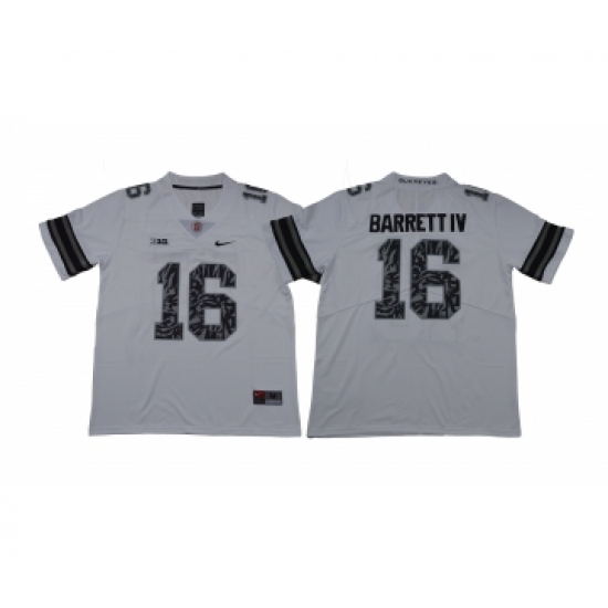 Ohio State Buckeyes 16 J.T. Barrett IV White College Football Jersey