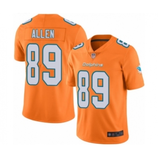 Men's Miami Dolphins 89 Dwayne Allen Limited Orange Rush Vapor Untouchable Football Jersey