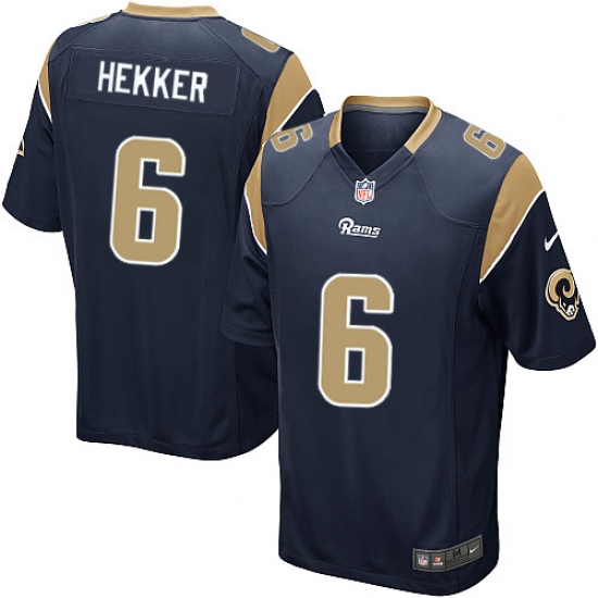 Men's Nike Los Angeles Rams 6 Johnny Hekker Game Navy Blue Team Color NFL Jersey