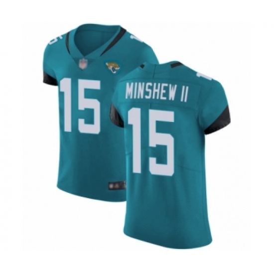 Men's Jacksonville Jaguars 15 Gardner Minshew II Teal Green Alternate Vapor Untouchable Elite Player Football Jersey