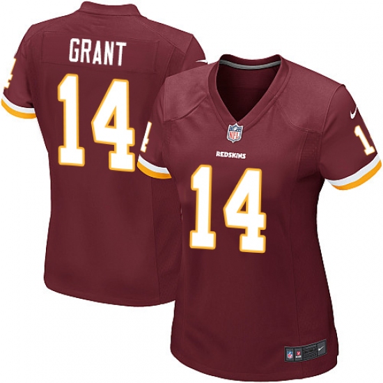 Women's Nike Washington Redskins 14 Ryan Grant Game Burgundy Red Team Color NFL Jersey