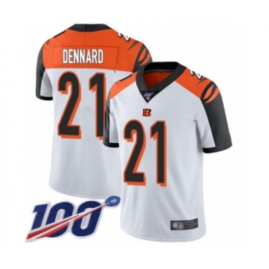 Men's Cincinnati Bengals 21 Darqueze Dennard White Vapor Untouchable Limited Player 100th Season Football Jersey