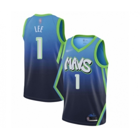 Men's Dallas Mavericks 1 Courtney Lee Swingman Blue Basketball Jersey - 2019 20 City Edition