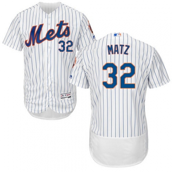 Men's Majestic New York Mets 32 Steven Matz White Home Flex Base Authentic Collection MLB Jersey