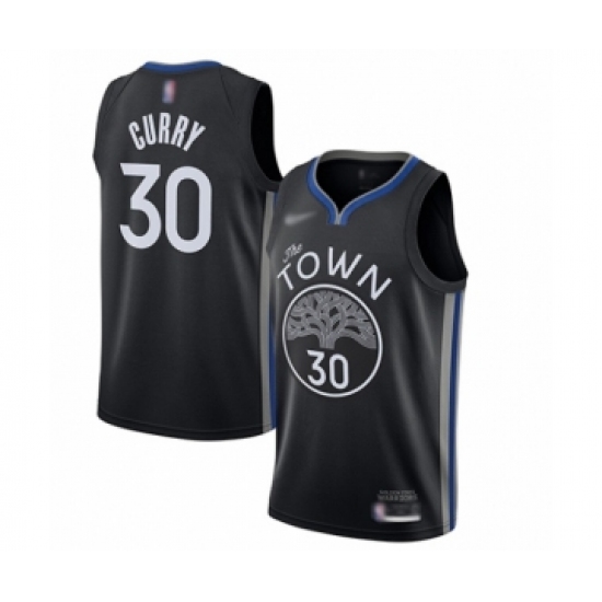 Youth Golden State Warriors 30 Stephen Curry Swingman Black Basketball Jersey - 2019 20 City Edition