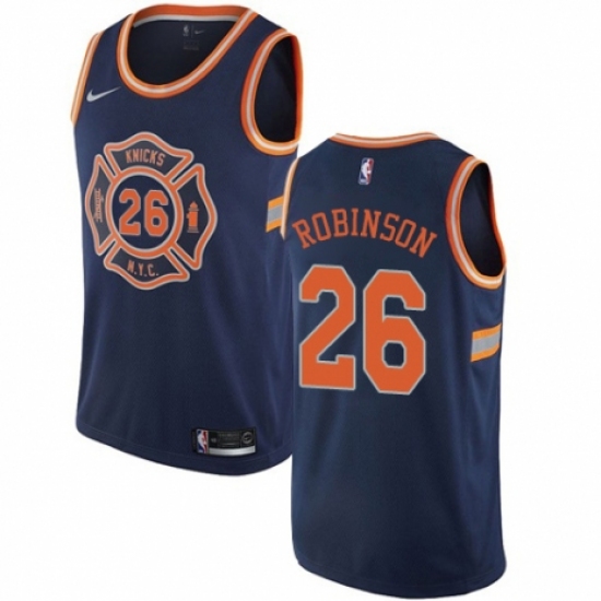 Women's Nike New York Knicks 26 Mitchell Robinson Swingman Navy Blue NBA Jersey - City Edition