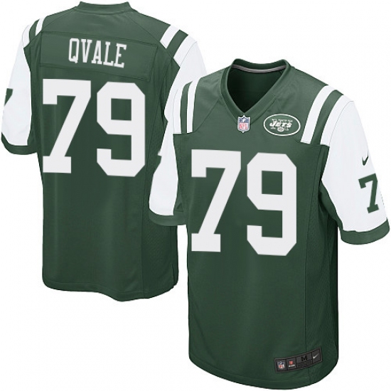 Men's Nike New York Jets 79 Brent Qvale Game Green Team Color NFL Jersey