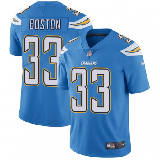 Men's Nike Los Angeles Chargers 33 Tre Boston Electric Blue Alternate Vapor Untouchable Limited Player NFL Jersey