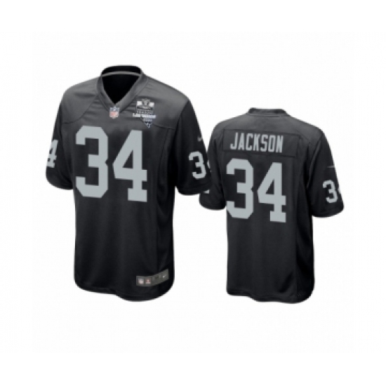 Men's Oakland Raiders 34 Bo Jackson Black 2020 Inaugural Season Game Jersey