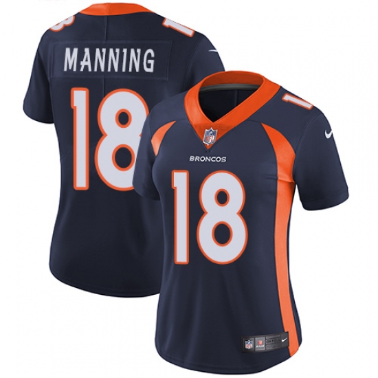 Women's Nike Denver Broncos 18 Peyton Manning Elite Navy Blue Alternate NFL Jersey