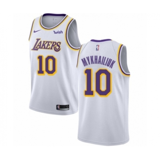 Women's Los Angeles Lakers 10 Sviatoslav Mykhailiuk Authentic White Basketball Jersey - Association Edition