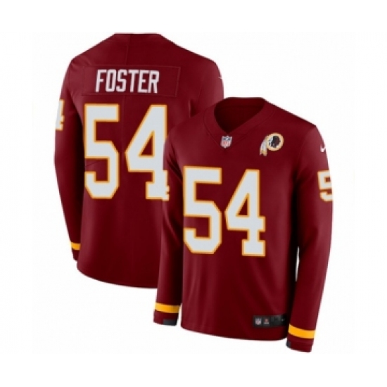 Men's Nike Washington Redskins 54 Mason Foster Limited Burgundy Therma Long Sleeve NFL Jersey