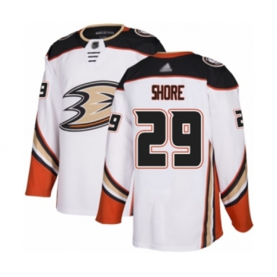 Men's Anaheim Ducks 29 Devin Shore Authentic White Away Hockey Jersey