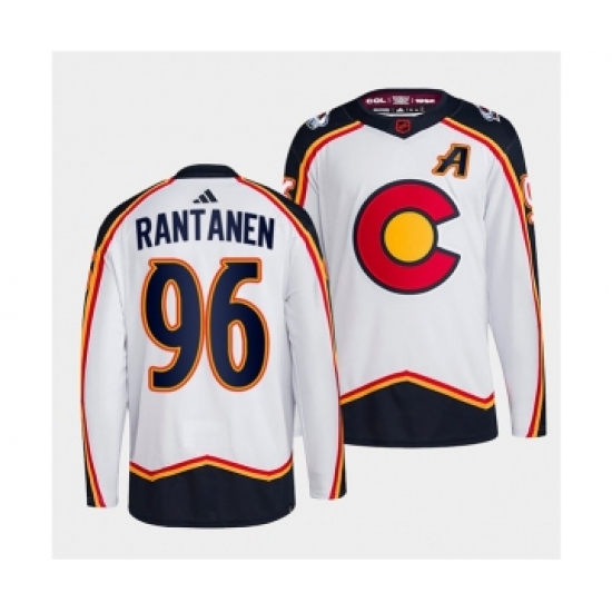 Men's Colorado Avalanche 96 Mikko Rantanen White 2022-23 Reverse Retro Stitched Jersey